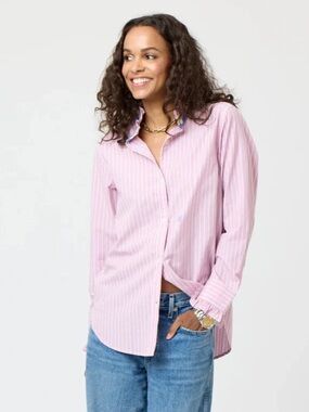 KERRI ROSENTHAL- NWT-Mia Marv striped ruffle shirt